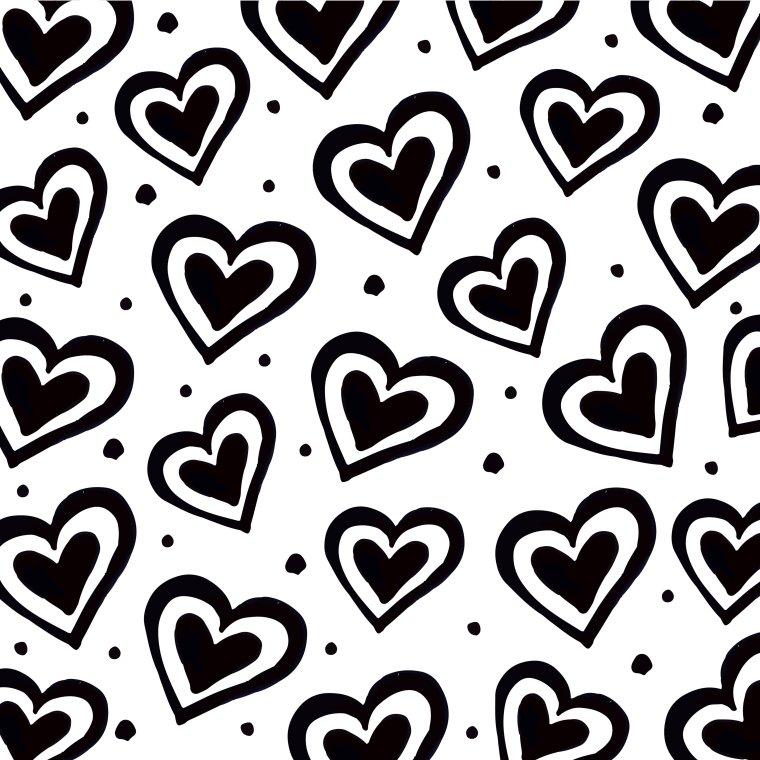 Сердечко черно белое