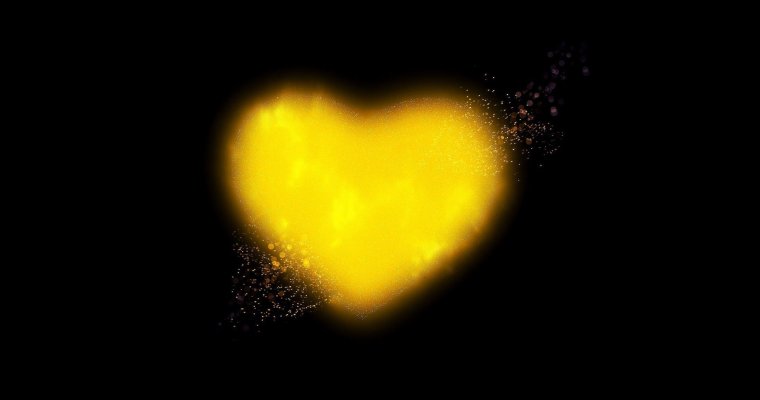 Сердечки жолтые на чёрном фоне