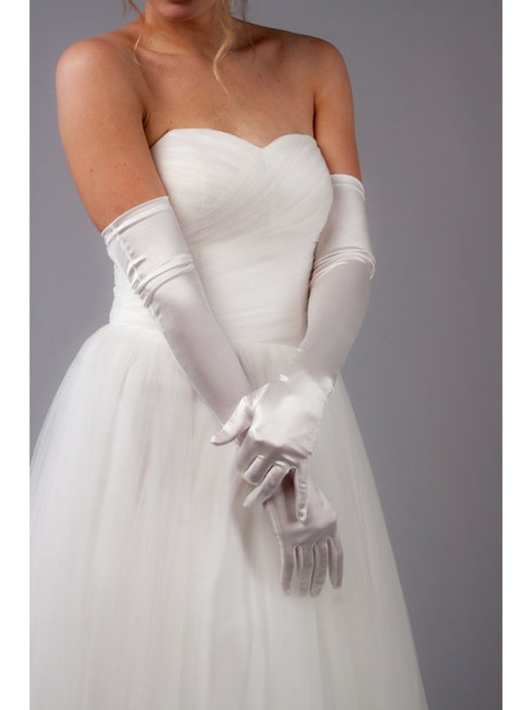 Свадебные перчатки атласные