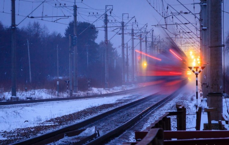 Железная дорога зима