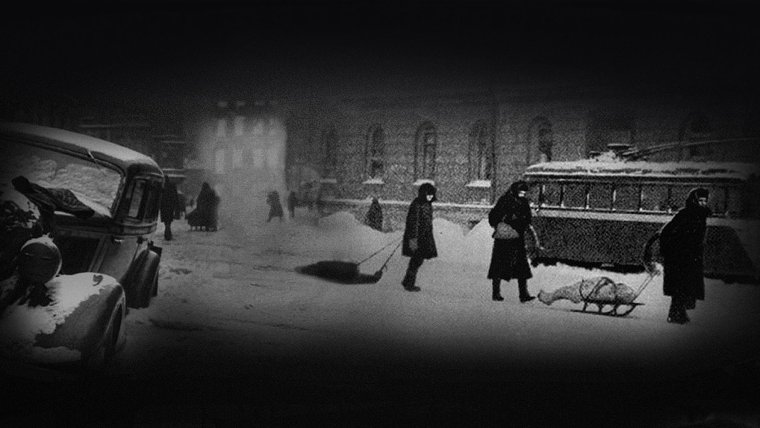 Ночной блокадный Ленинград