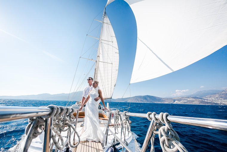 Свадебные украшения яхт