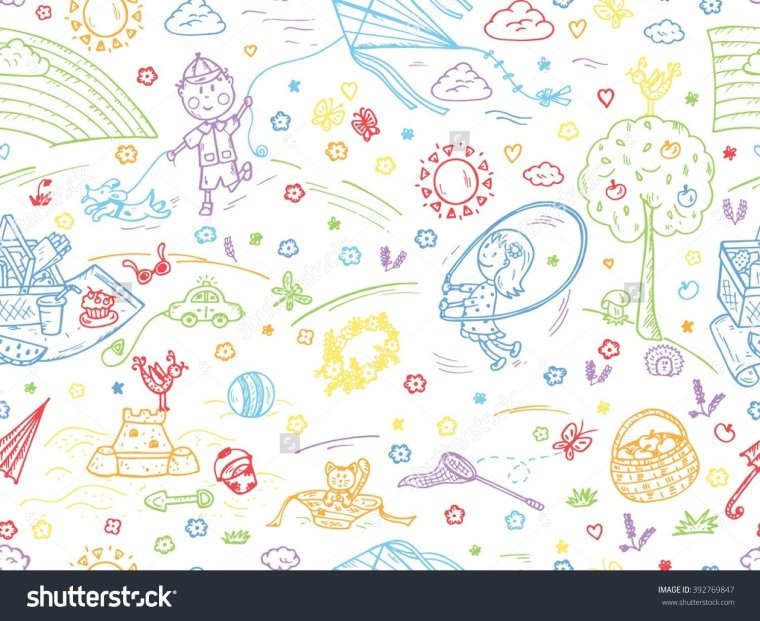 Бесшовный узор детский