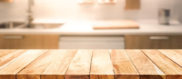 Фон с деревянная столешница для кухни