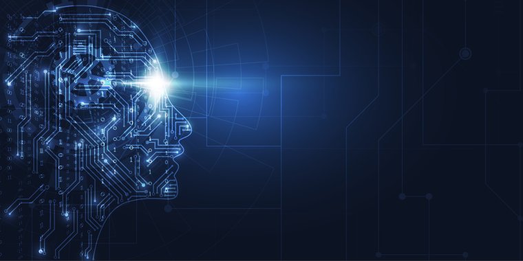 Синий фон искусственный интеллект