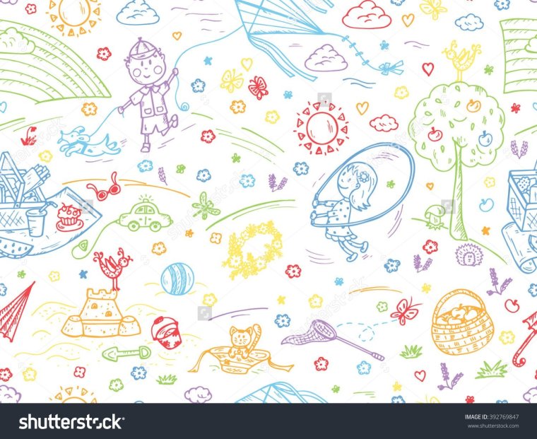 Бесшовный узор детский