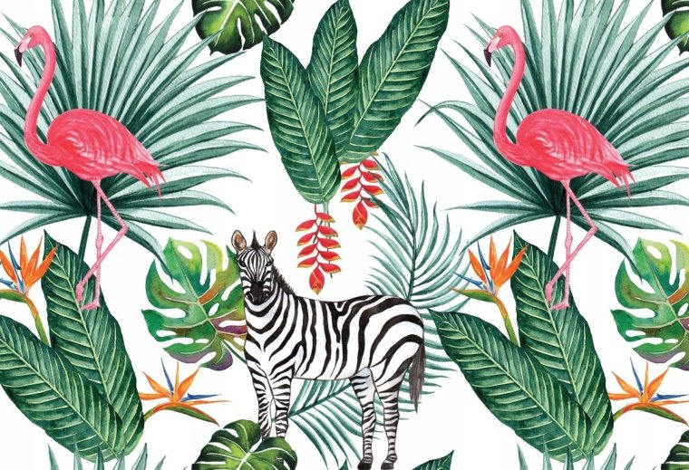 Тропические листья и цветы