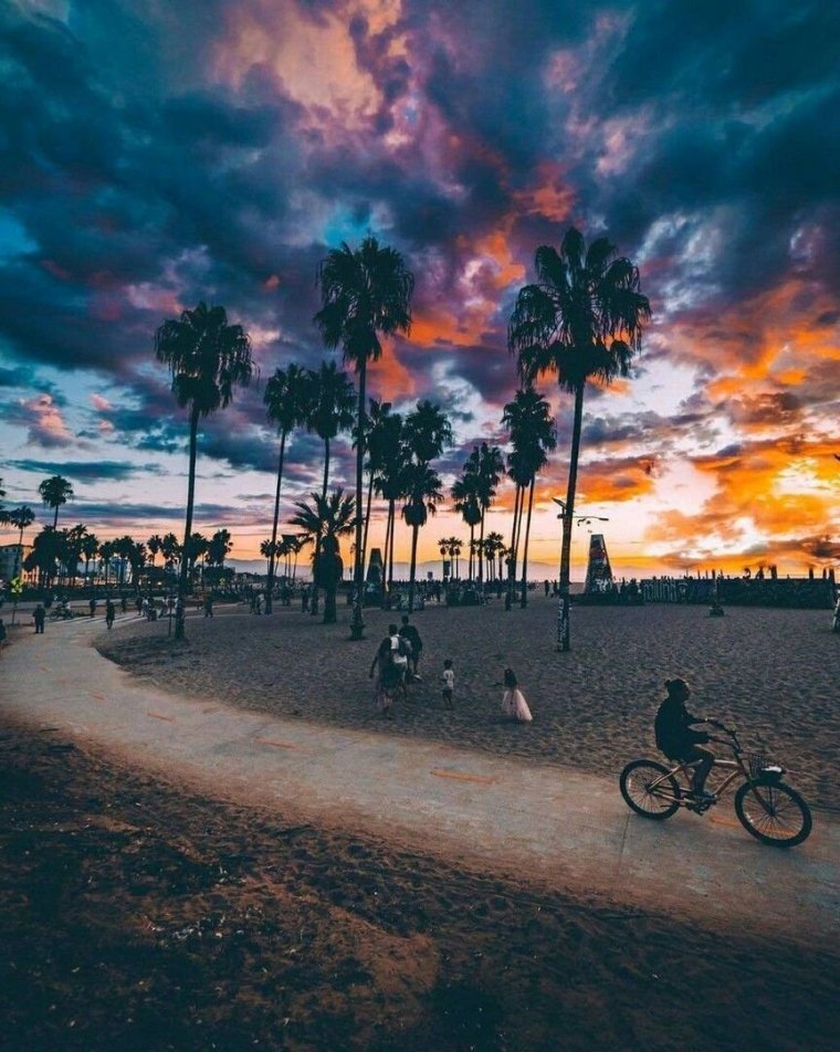 Закат в Лос Анджелесе океан